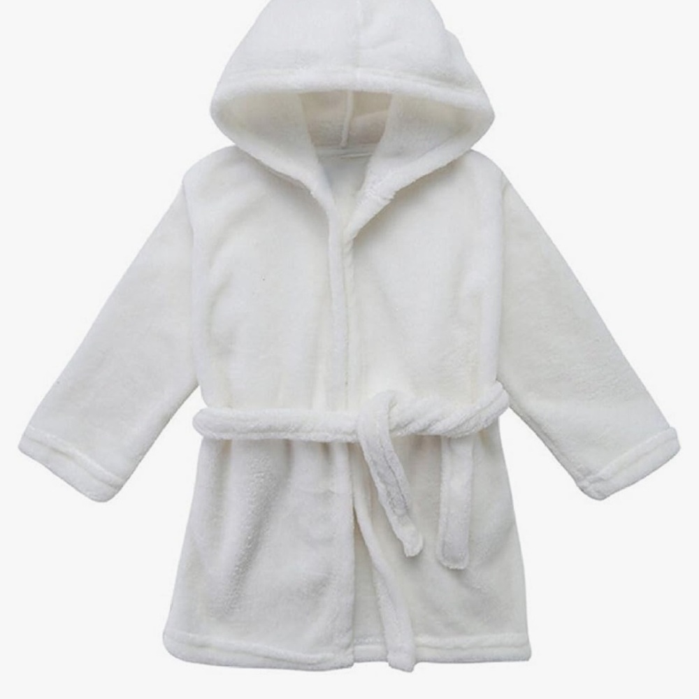 9-12 Month White Fleece Robe